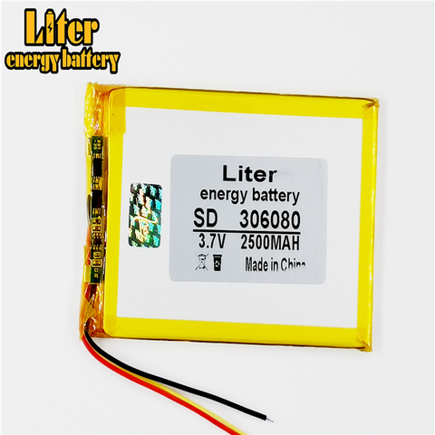 Polymer lithium battery 306080 3.7v 2500 mah love landing PDA smart tablet computer 3.7 v polymer 3 line ► Photo 1/4