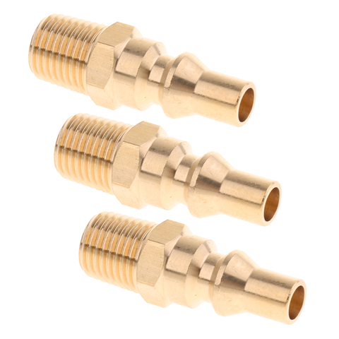 3 Pcs Premium Propane Gas Quick Connect Adapter Connector Hose Fitting 1/4'' Male Thread, for RV Oven, Easy to Install ► Photo 1/6