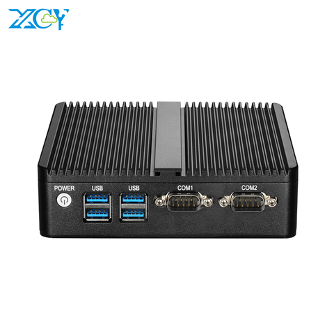 Mini PC Quad Cores Intel Celeron J4105 Windows 10 DDR3L mSATA SSD WiFi Bluetooth RS232 Dual NIC HDMI VGA 4*USB Fanless ► Photo 1/6