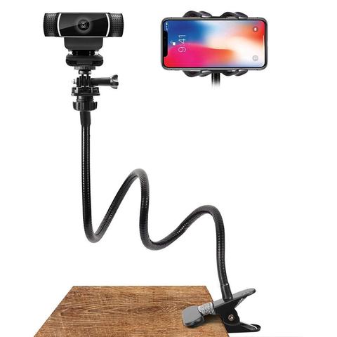 New Webcam Stand Flexible Desk Mount Gooseneck Clamp Clip Camera Holder For Web-cam Accessories ► Photo 1/6