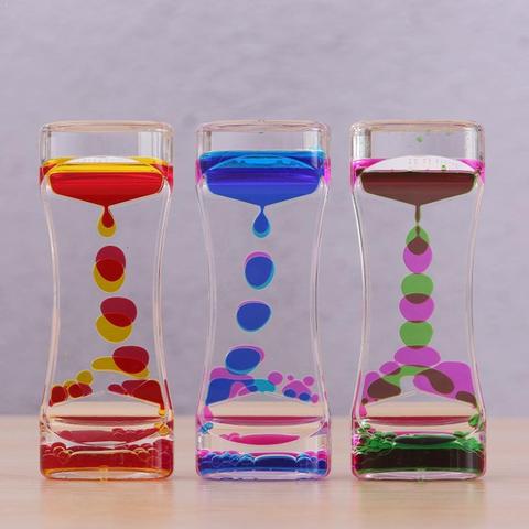 Liquid Timer visual sensory toy autism sedation special Liquid Oil Floating Visual Glass Timer Hourglasses needs Motion S3W2 ► Photo 1/6