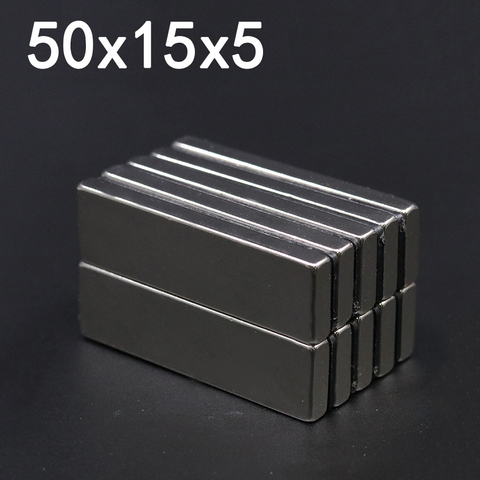 1/2/5/10Pcs 50x15x5 Neodymium Magnet 50mm x 15mm x 5 N35 NdFeB Block Super Powerful Strong Permanent Magnetic imanes ► Photo 1/6