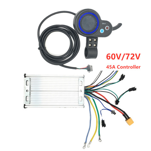ZB 60V 72V 45A Controller for Dual motor 3200w 5600w 6000w 7000W scooter Display Accelerator PCB main board ► Photo 1/6
