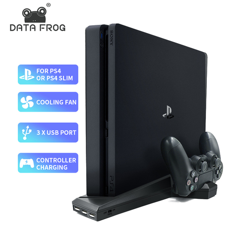 Cooling Fan Joystick Charge For PS4 PS4 Slim Pro Game Vertical Stand With Dual Controller Charger Station For Sony Playstation 4 ► Photo 1/6