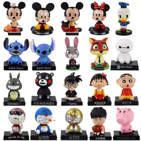 Sakura Momoko Baymax Pig Duck Minne Doraemon Totoro Slam Dunk Konan Shake Head Phone Holder Phone Bracket PVC Figure Cars toys ► Photo 1/6