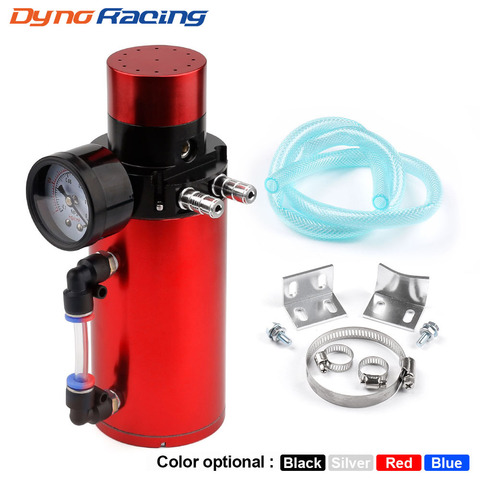 Aluminum Engine Oil Catch Reservoir Breather Tank Can+Vacuum Pressure Gauge Oil  Catch Tank Oil Catch Can BX100770 - Price history & Review, AliExpress  Seller - Dynoracing official Store