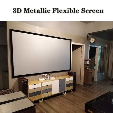 3D Metal Projector Screen Focking Aluminum Alloy Fixed Frame Metallic Flexible Projection screens 6.5cm Border ► Photo 1/6
