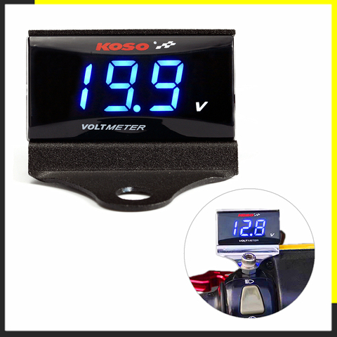 Motorcycle KOSO DC12V Digital Voltmeter For Honda Kawasaki er6n Suzuki Yamaha NVX NMAX XMAX 300 MOTO LED Panel Gauge Alarm Meter ► Photo 1/6