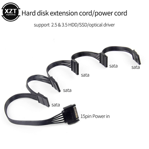 4pin IDE 1 to 5 SATA 15Pin Hard Drive Power Supply Splitter Cable for 4pin to 15pin Power Cord for DIY PC Sever 