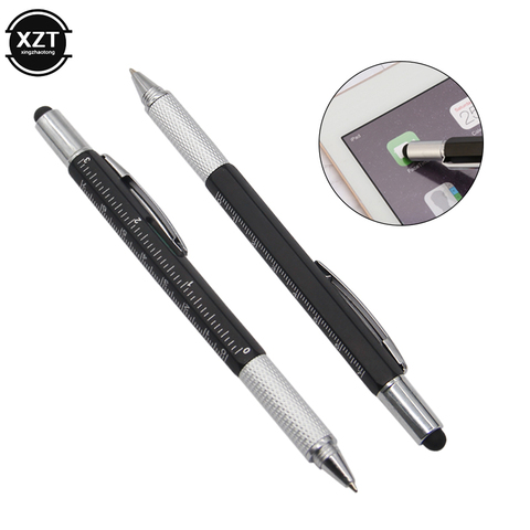 7 in 1 Capacitive Pen touch screen stylus multifunction ballpoint pen ruler screwdriver screen touch stylus for ipad tablet pc ► Photo 1/6