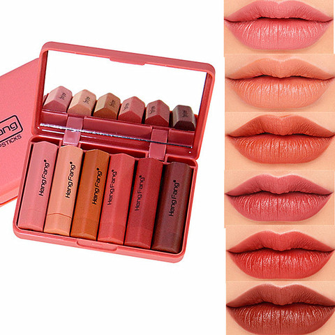 Velvet Matte Lipstick Set 6pcs/set Sexy Nude Makeup Lipstick Long Lasting Waterproof Lip Glaze Moisturizer Beauty Cosmetic ► Photo 1/4