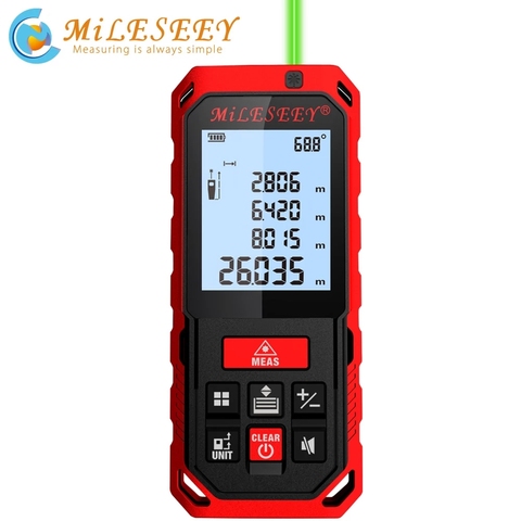 MiLESEEY S2 Laser Rangefinder  Green light source tape distance measurer 100m range finder ► Photo 1/6