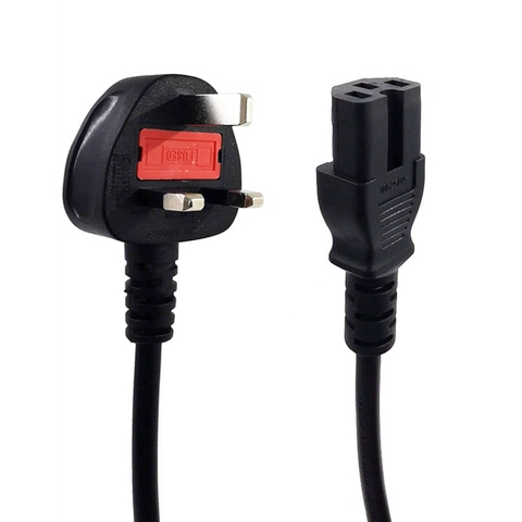 UK BS1363 Plug to IEC320 C15 Power Cable Kettle Lead With Fuse Singapore Malaysia Electrical PDU UPS Extension Cord 3G1.0mm Wire ► Photo 1/6