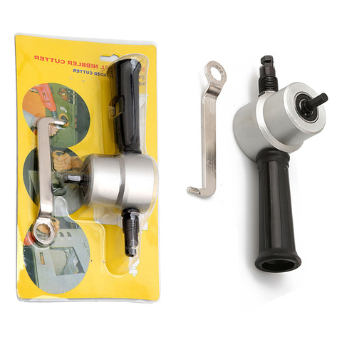 Nibble Metal Cutting Double Head Sheet Nibbler Saw Cutter Tool Drill Attachment Free Cutting Tool Nibbler Sheet Metal Cutter ► Photo 1/6