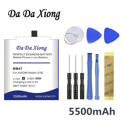 Da Da Xiong 5500mAh BM47 Battery for Xiaomi Redmi 3 3S 3X Xiao mi Hongmi Redmi 4x ► Photo 1/4