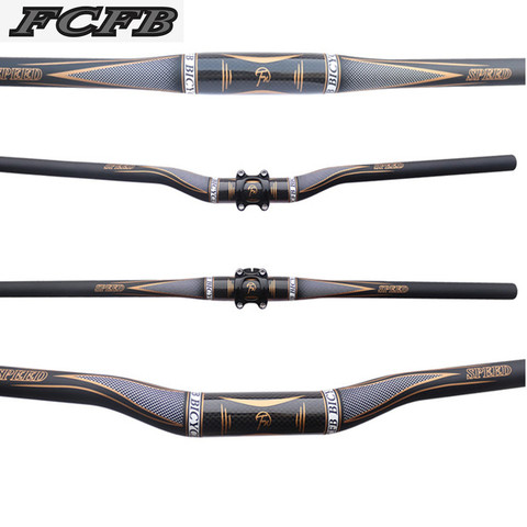 carbon handlebar FCFB gold matt glossy Mountain Bike 3K+UD Carbon Bicycle Handlebar Flat Handle Bar Full Carbon MTB Handlebars ► Photo 1/5