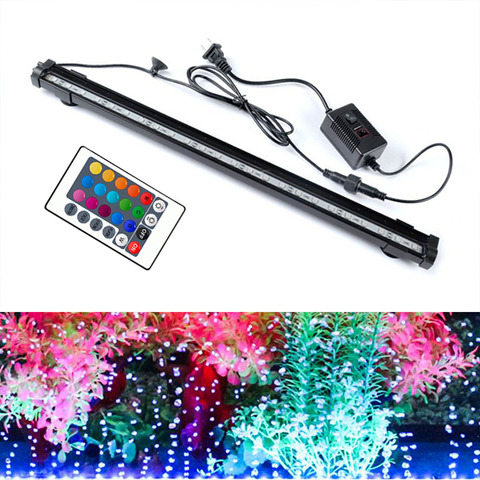 Aquarium Fish Tank Light Waterproof LED Bubble Pump Bar Light 23/30/45/52cm Decor Lighting Underwater Lamp 24 Key Remote Control ► Photo 1/6