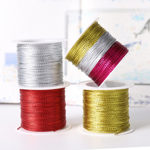DIY gold / silver / red rope rope with ribbon rope label Line Bracelet for making clothing gifts 20 m 1 mm tag rope ► Photo 1/6