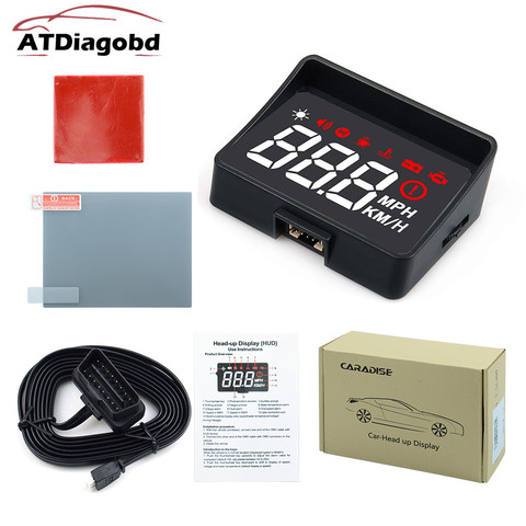 New A100S Car HUD Head Up Display OBD2 EUOBD Overspeed Warning Auto Electronic Voltage Alarm Better Than A100 HUD ► Photo 1/6