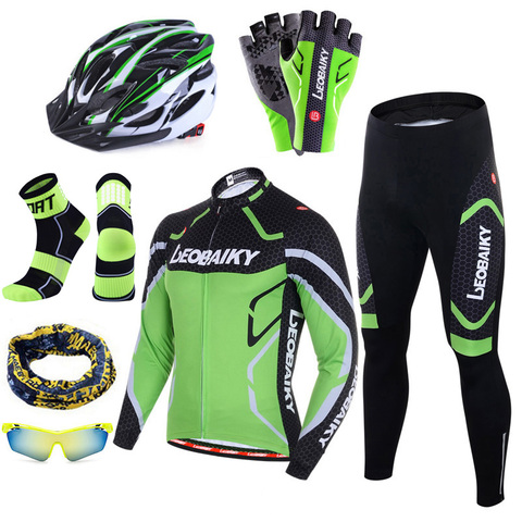 High Quality Pro Bicycle Jersey Long Sleeves Set Men Bike Clothing Mtb Cycle Wear 3D Padded Breathable Sportswear Complete Kits ► Photo 1/6