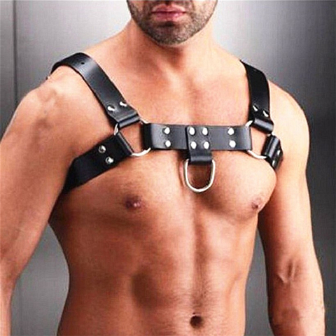 Male Lingerie Leather Harness Men Adjustable Fetish Gay Clothing Sexual Body Chest Harness Belt Strap Punk Rave Costumes for Sex ► Photo 1/5