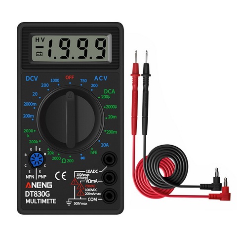 DT830 Digital Multimeter Voltmeter Ammeter Ohmmeter DC10V~1000V 10A AC 750V  Current Tester Test LCD Display ► Photo 1/6