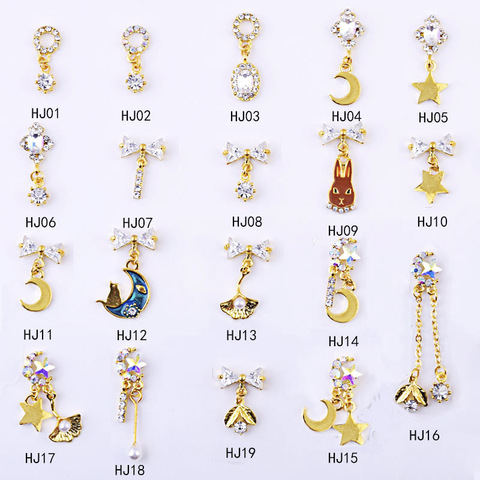 10pcs/lot Zircon Nail art jewelry  pendant models nail diamond Long-Dangle metal nail rhinestone exquisite crystal star diamond ► Photo 1/6