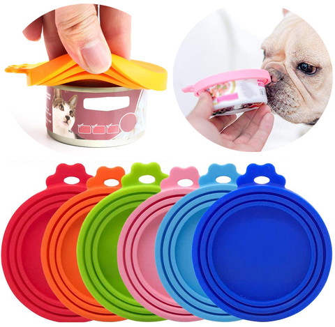 Reusable Pet Food Can Cover Silicone Dogs Cats Storage Tin Cap Lid Seal Cover Pet Supplies Suitable ► Photo 1/6