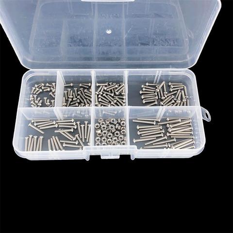230pcs M2 Stainless Steel Hex Socket Button Head Screw Bolts Nuts Assorted