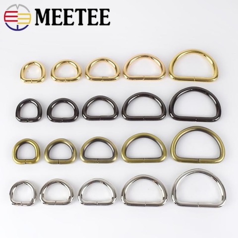 30pc Meetee Metal O D Ring Buckles 13-50mm Bag Strap Adjust Accessories for Handbag Garment Clothes Belt Clasp DIY Leather Craft ► Photo 1/6