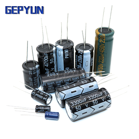 50PCS Electrolytic capacitor 50V10UF 5x7 100V10UF 6x11 100V2.2UF 5x11 100V22UF 6x11 10V1000UF 8x12 16V100UF 16V470UF 8x12 Gepyun ► Photo 1/1