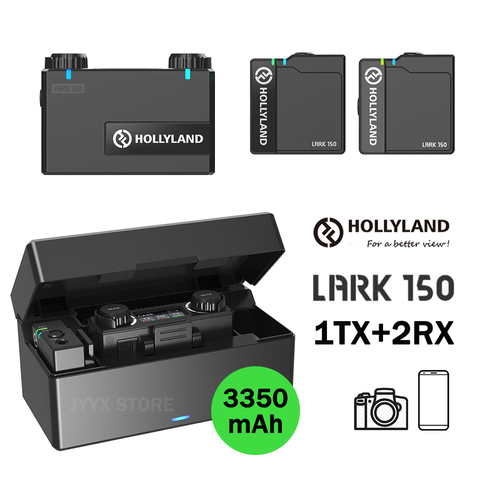 Hollyland LARK 150 Wireless Microphone System Lavalier Lapel Mic Microphone Kit with Charging case for Phones DSLR Camera ► Photo 1/6