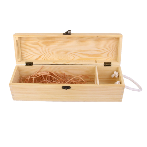 35*10*10cm Single Bottle Wood Wine Box Carrier Crate Case Best Gift Decor ► Photo 1/6