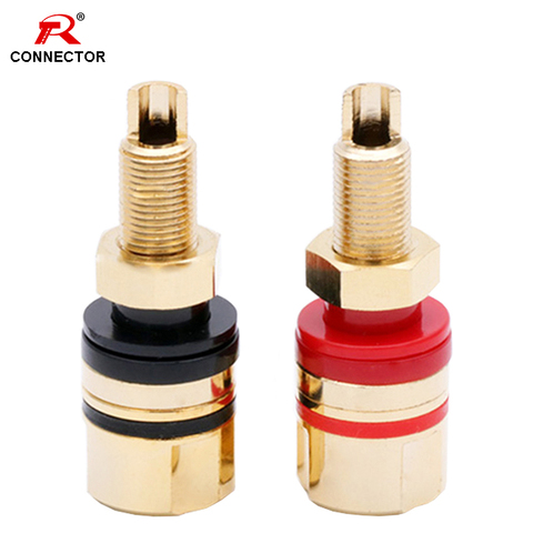 1Pair Binding Post HIFI Terminal Connector, Gold-Plated Brass,for Power Amplifier Chassis Terminal and Speaker Terminal ► Photo 1/6