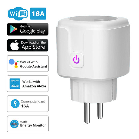 Smart Plug WiFi Socket EU 16A Power Monitor Timing Function Tuya SmartLife APP Control Works With Alexa Google Assistant ► Photo 1/6