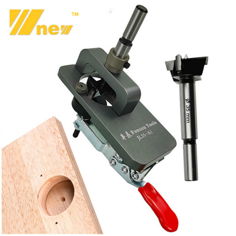 35mm Hinge Boring Jig Woodworking Hole Drilling Guide Locator with Fixture Aluminum Alloy Hole Opener Template Door Cabinets ► Photo 1/6