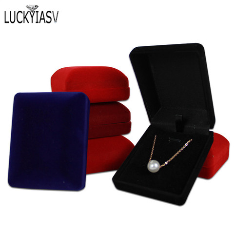 Wholesale Black Velvet Wedding Bride Jewelry Necklace Pendant Box Gift Colar Earrings Trinket Display Case Holder Organizer ► Photo 1/6