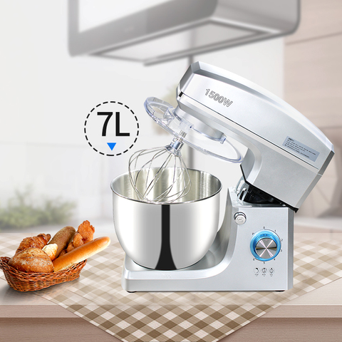 Commercial stainless steel bowl 1500W powerful Dough Mixer Household Electric Food Mixer 7L Egg Cream Salad Beater cake mixer ► Photo 1/6