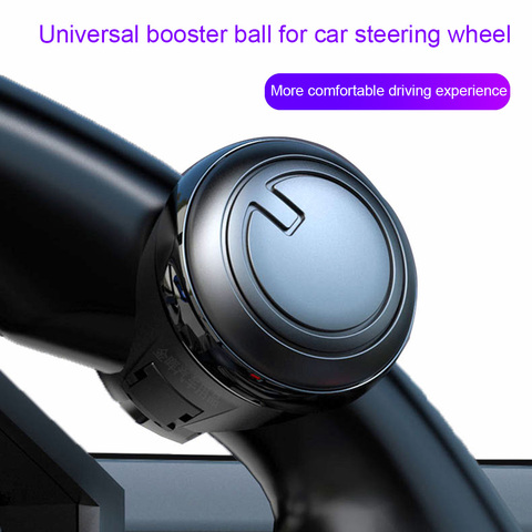 Turning Steering Wheel Spinner Knob 360 Degree Rotation Metal Bearing Power Handle Ball Shaped Booster Universal Fit Black ► Photo 1/6