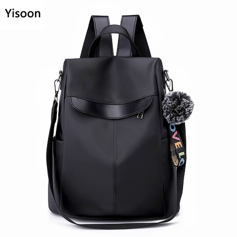 Fashion Backpack 14 inch Laptop Backpacks Women Travel Bags Solid Color School Bag Detachable Shoulder Strap Shoulder Bag ► Photo 1/6