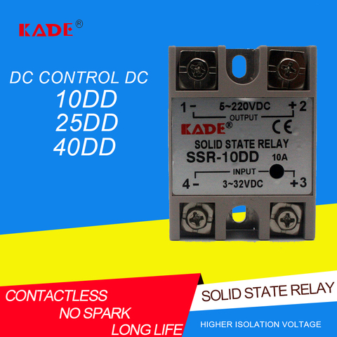 SSR -10DD/25DD/ 40DD DC control DC SSR white shell Single phase Solid state relay without plastic cover ► Photo 1/6