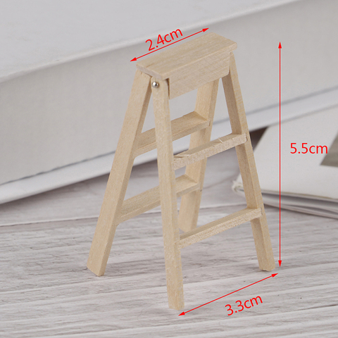 1:12 Dollhouse Miniature Furniture Wooden Ladder ► Photo 1/6