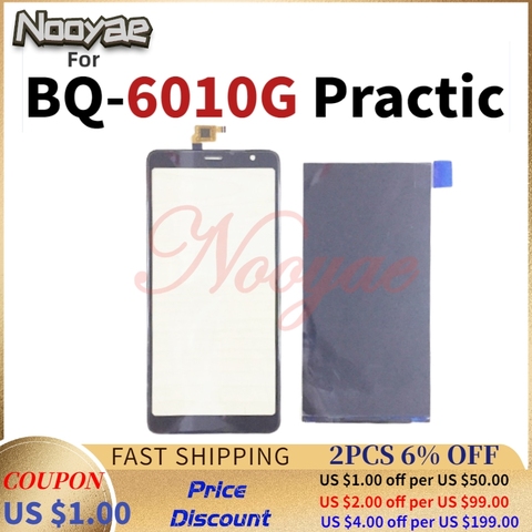 Original Black Tested Monitor For BQ Mobile BQ-6010G Practic 6010g LCD Display Screen Touch Screen Sensor Glass Digitizer ► Photo 1/6