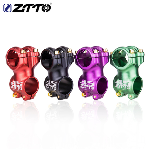 ZTTO Bicycle MTB Lightweight Stem 45mm 7 Degree 31.8mm stem purple green black red Road bike Gravel short Stem High Strength ► Photo 1/6