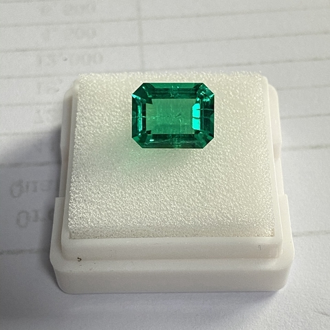 10X8mm 2.7cts GRC Certificate Lab Created Columbia emerald stone Octagon cut Hydrothermal Green Emerald Ring jewelry making ► Photo 1/6