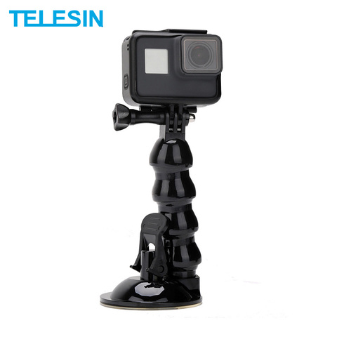 TELESIN Car Suction Cup Jaws Flex Window Mount Holder with Flexible Gooseneck Extension for GoPro Xiao Yi 4K For DJI Osmo Action ► Photo 1/6