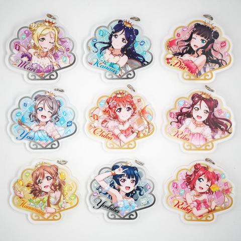 Love Live Lovelive Sunshine Aqours Anime Yoshiko Chika Hanamaru You Dia Ruby Riko Kanan Mari Mermaid Acrylic Keychain ► Photo 1/3