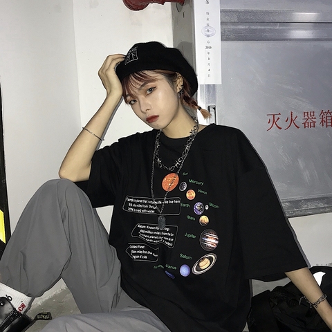 2022 Korean style T shirt show-JF Women T-Shirt Fashion Oversized Tee Hipsters Grunge Style Shirt ► Photo 1/6