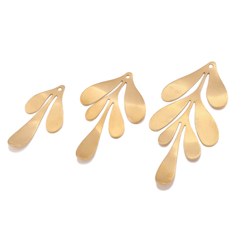 10Pcs Raw Brass Leaves Charms Flower Leaf Feather Sets Charms Pendant Jewelry Findings For Diy Earrings Necklace Making Supplies ► Photo 1/6