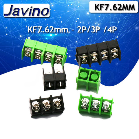 10PCS/lot 7.62 mm KF7.62 - 2P 3P 4P MG 762 - 2 3 4 Pin Can be spliced Screw Terminal Block Connector Black Green 7.62mm Pitch ► Photo 1/6